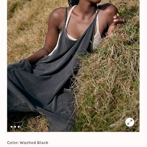 Free People Hot Shot Onesie, size L, washed black.